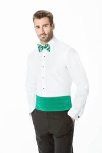 Solid Plaid Hand-Knot Bow Tie with Simply Solid Cummerbund